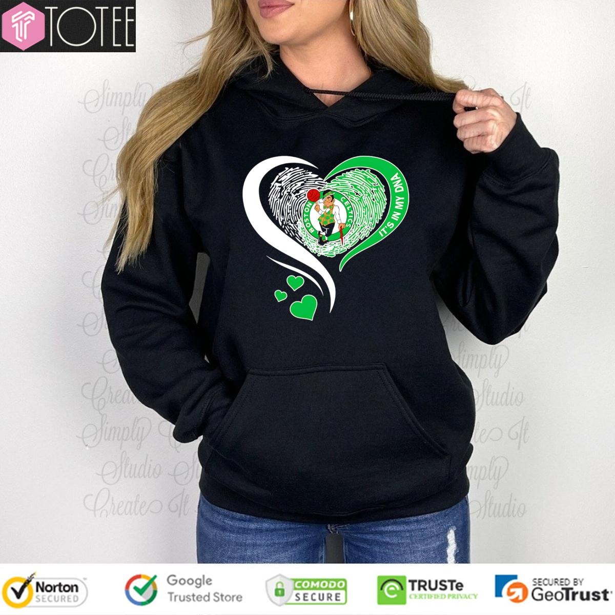 Its In My Dna Boston Celtics Nba Basketball Heart Hoodie
