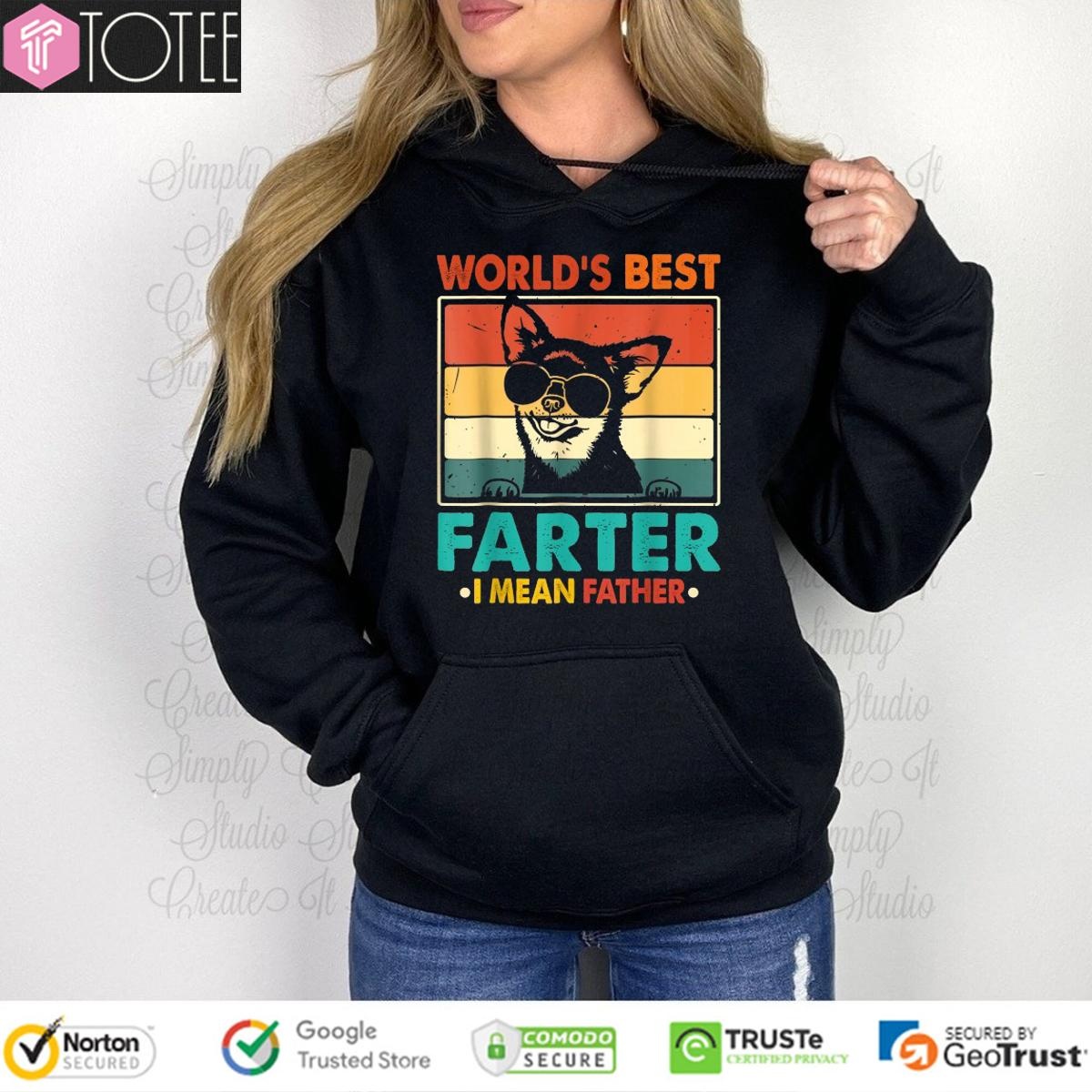 Worlds Best Farter I Mean Father Chihuahua Dog Fathers Day Vintage Hoodie