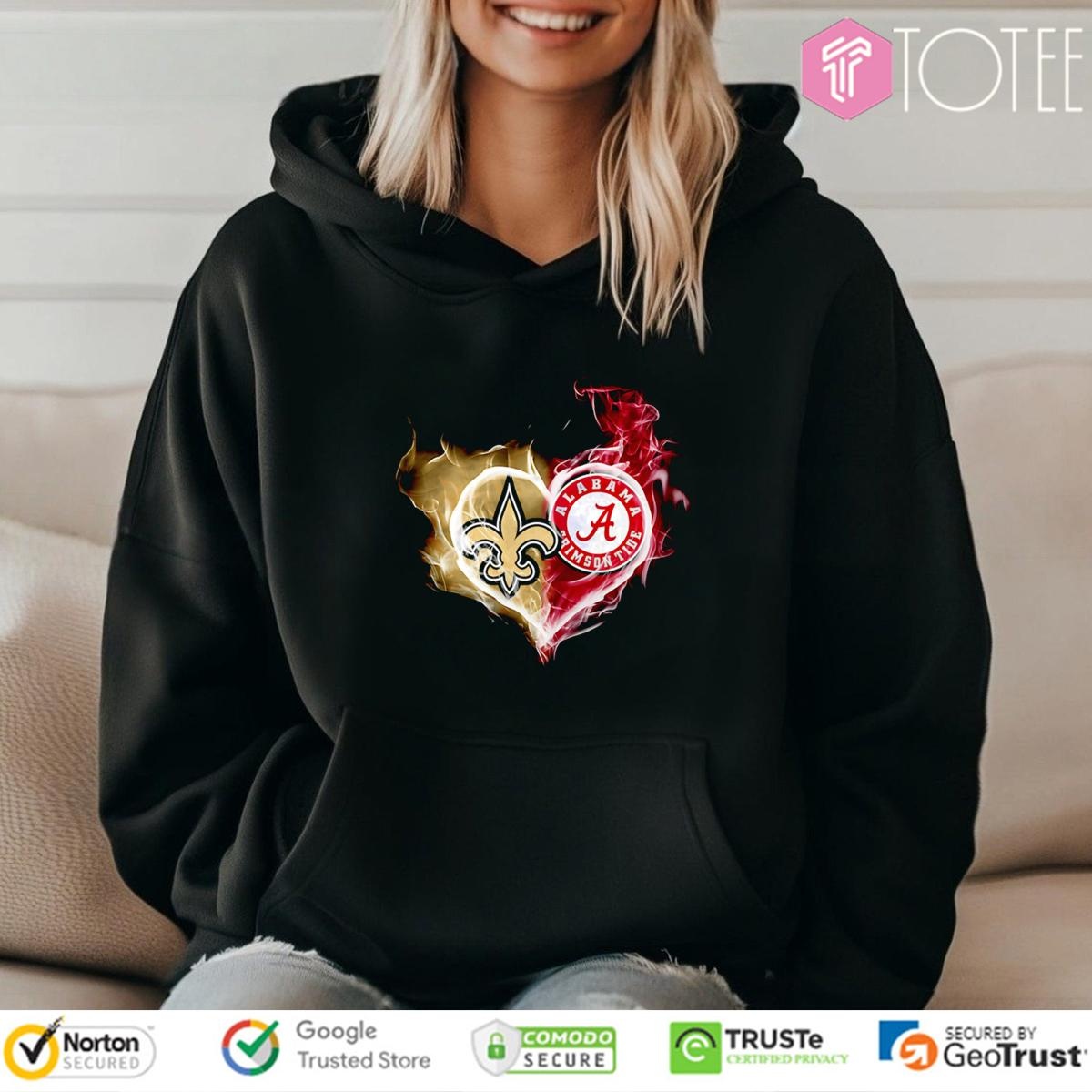 Smoke Heart New Orleans Saints Alabama Crimson Tide Hoodie