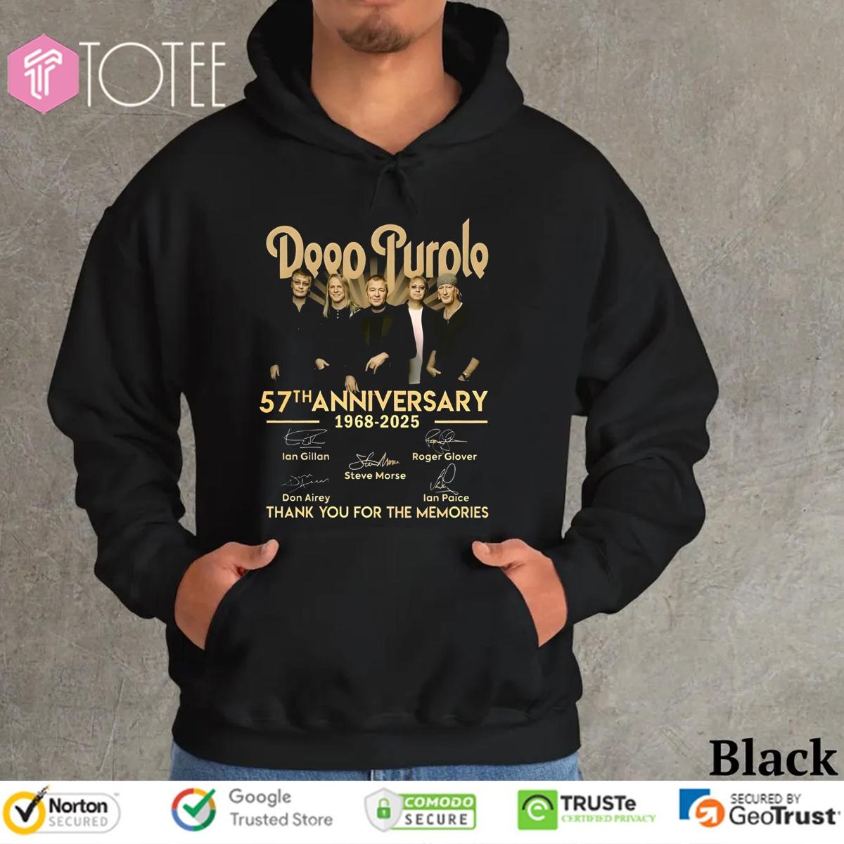 Deep Purple 57Th Anniversary 1968-2025 Signatures Hoodie