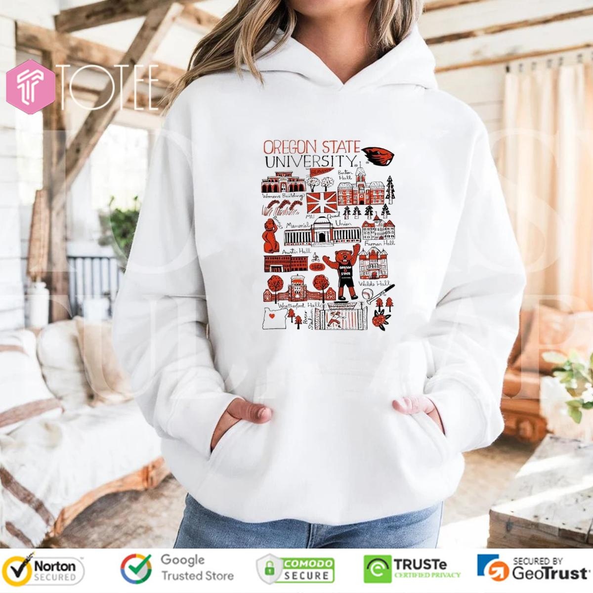 Oregon State University Beavers Art Illustration Hoodie