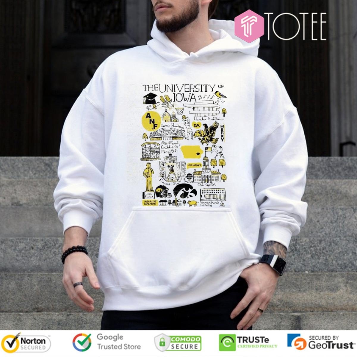 University Of Iowa Hawkeyes Art Illustration Hoodie