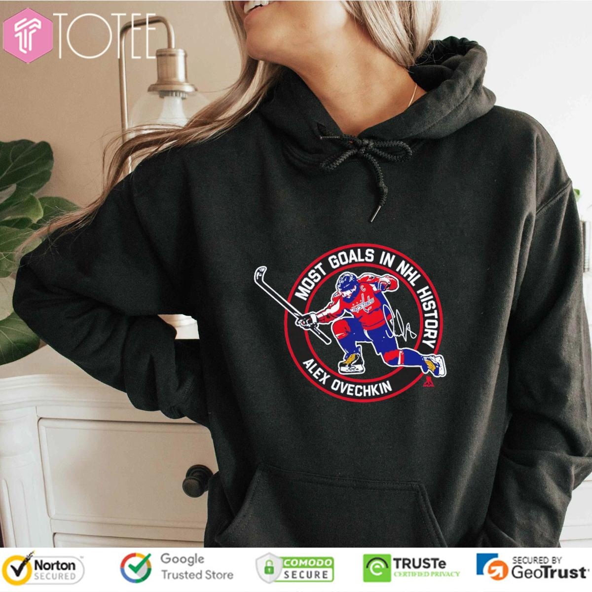 Most Goals In Nhl History Alex Ovechkin 895 Washington Capitals Signature Hoodie