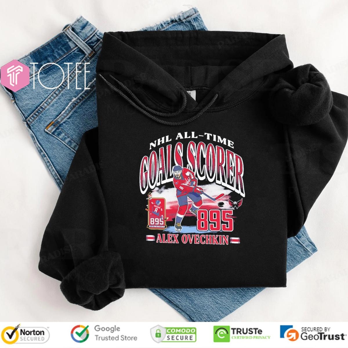 Nhl All-Time Goals Scorer Alex Ovechkin 895 Washington Capitals Hockey Hoodie