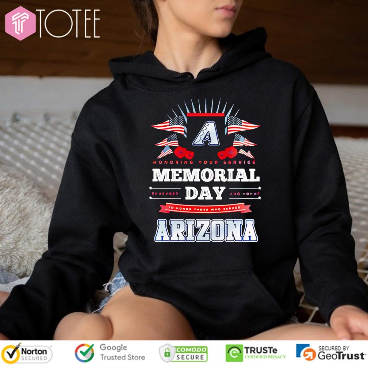 Honoring Your Service Memorial Day Arizona Diamondbacks Baseball Hoodie
