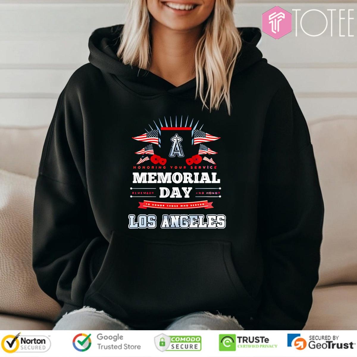 Los Angeles Angels Honoring Your Service Memorial Day Hoodie