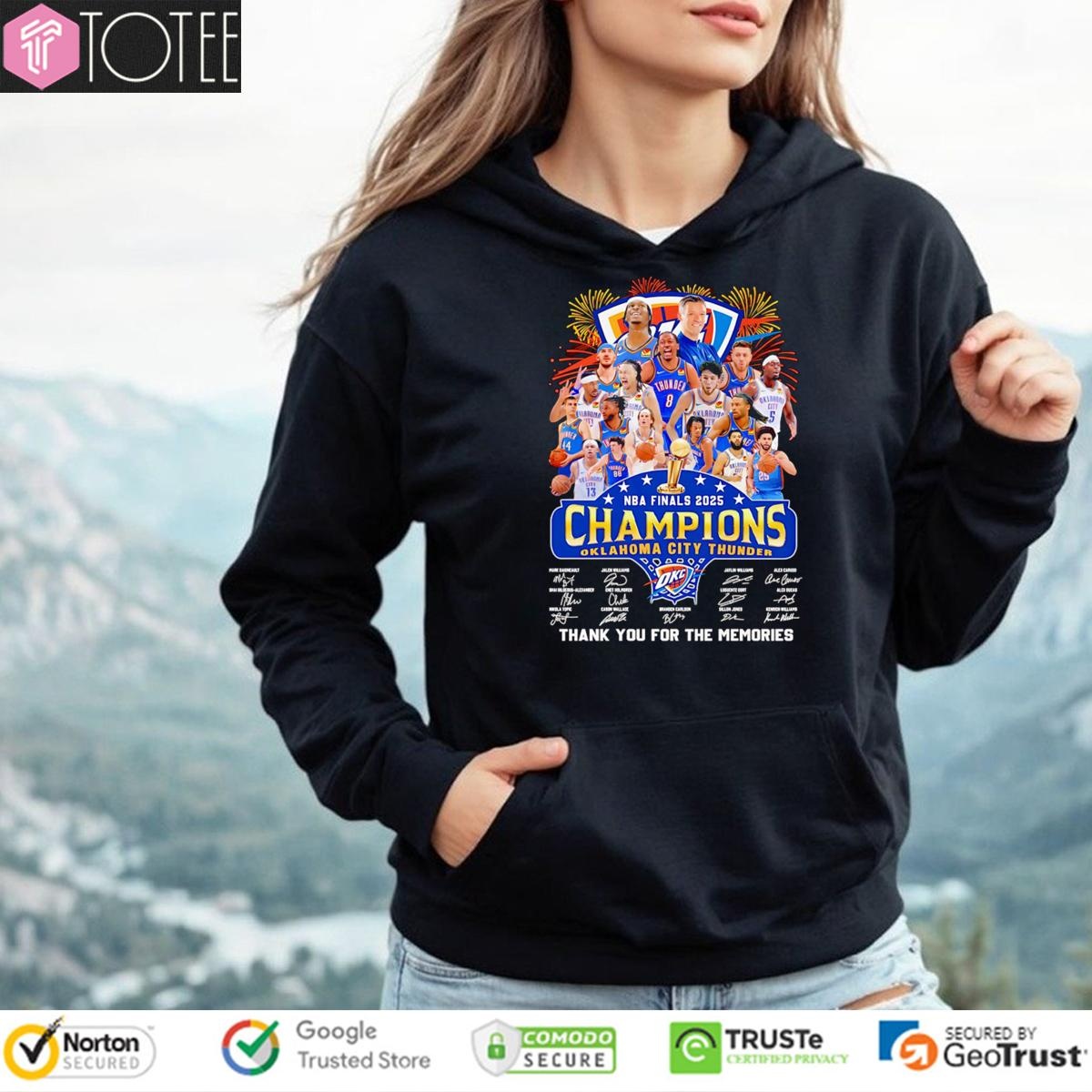 Oklahoma City Thunder Nba Finals 2025 Champions Signatures Hoodie