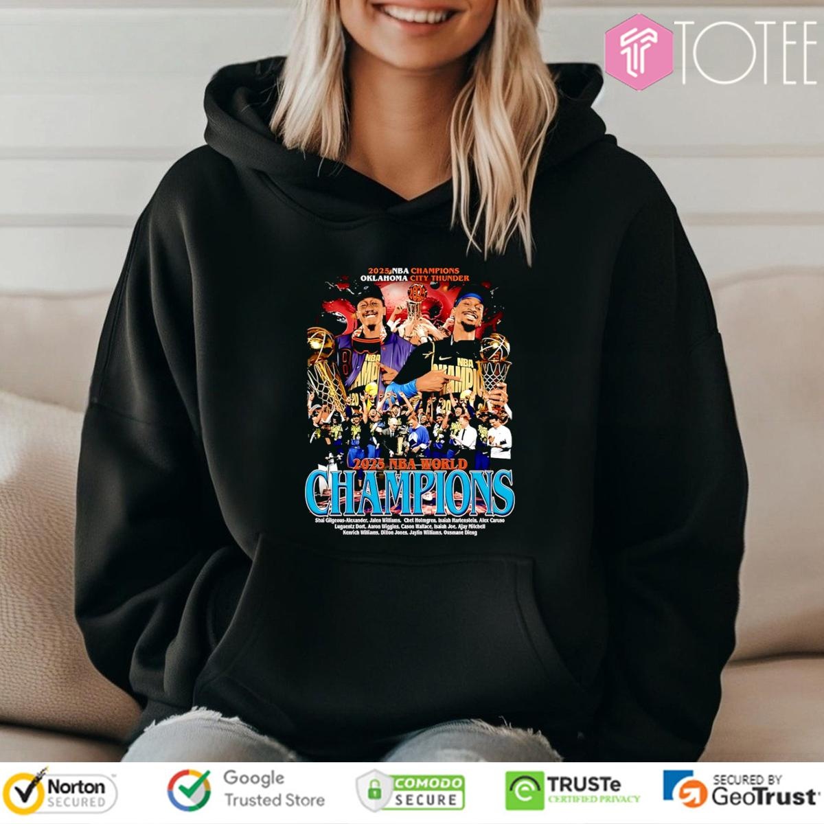 2025 Nba Champions Oklahoma City Thunder Sga And J-Dub Graphic Hoodie