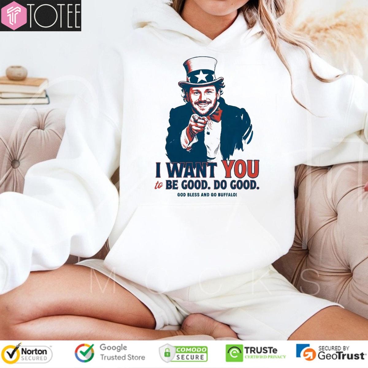 Josh Allen Parody Uncle Sam I Want You God Bless And Go Buffalo Bills Hoodie