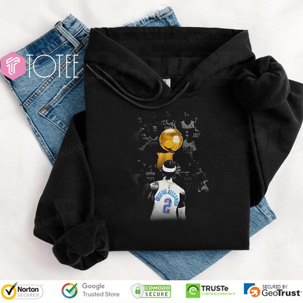 Shai Gilgeous-Alexander Gold Trophy Okc Thunder Nba World Champion 2025 Hoodie