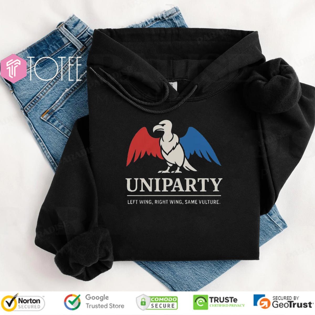 Uniparty Political Satire Left Wing Right Wing Same Vulture Hoodie