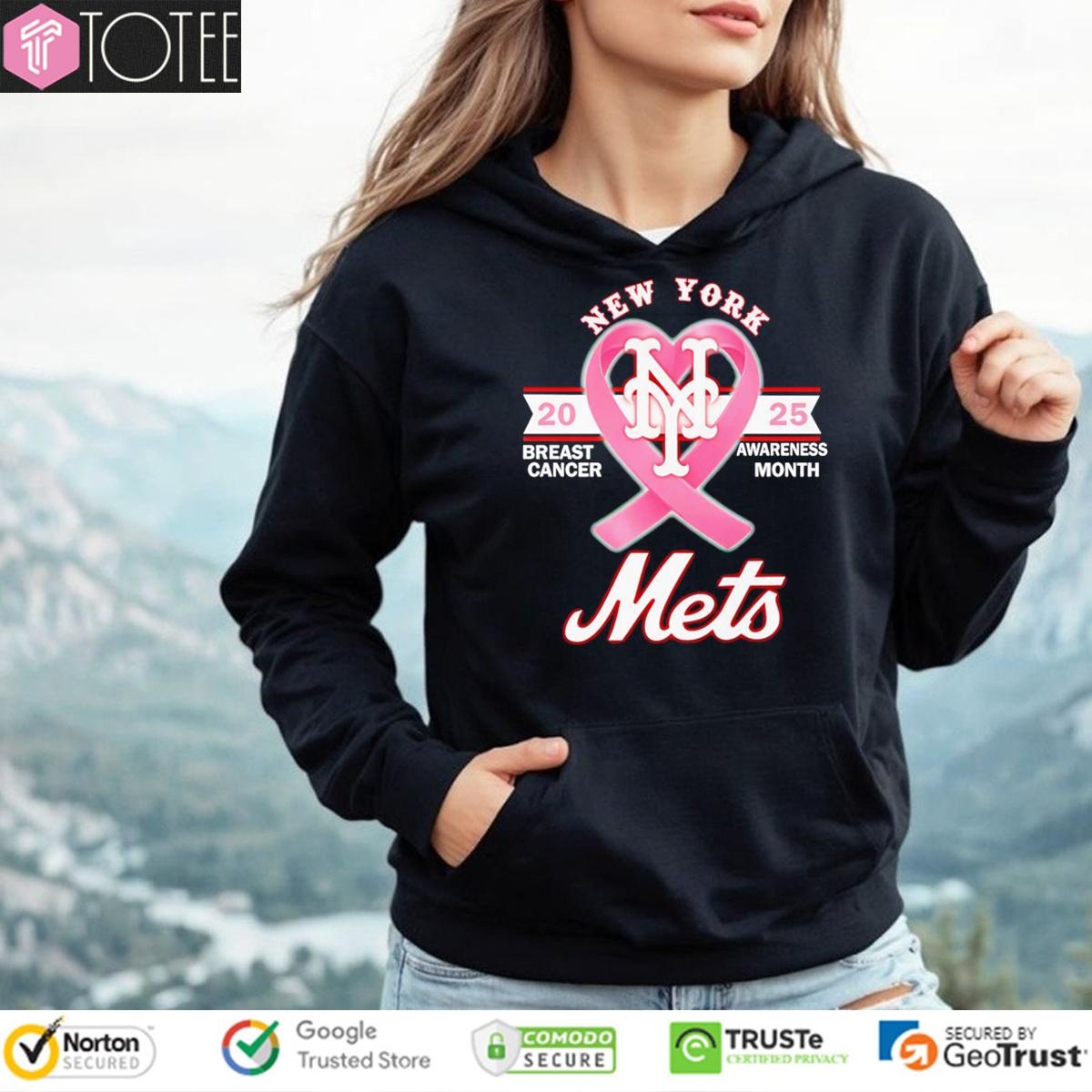 2025 Breast Cancer Awareness Month New York Mets Baseball Hoodie